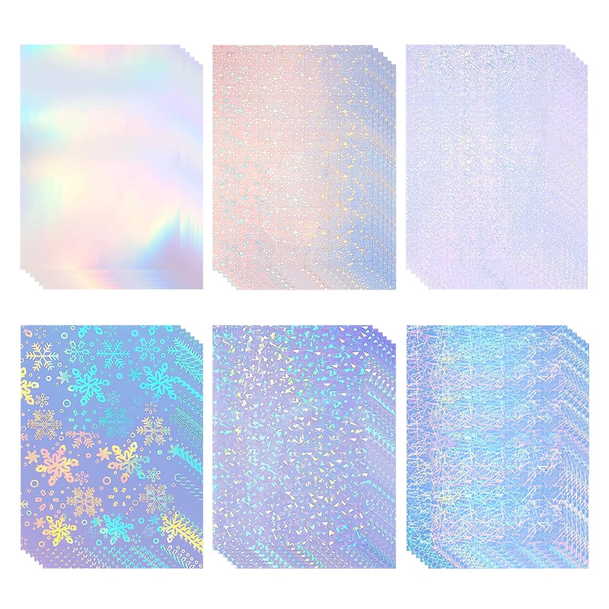 Amazon.co.jp: Acidea 印刷できる ホログラムラベル、36枚 6種類シール